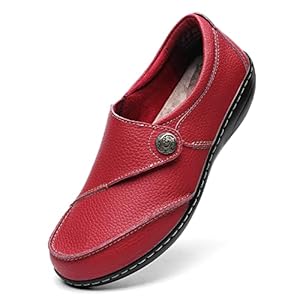Geoeleph Women’s Loafers Casual Slip-Ons Comfort Walking Flats Leather Driving Moccasins