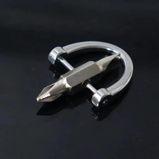 1pc Horseshoe Buckle Keychain Screwdriver Multifunction Pocket Phillips Slotted Key Ring Repair Tool Mini Screwdriver
