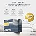 THREAD SPREAD 100% Egyptian Cotton Sheets Queen Size - Luxury 1500 Series Queen Sheet Set Egyptian Cotton (4 PC, White), Silky Soft, Sateen Weave, Cooling & Breathable, 17