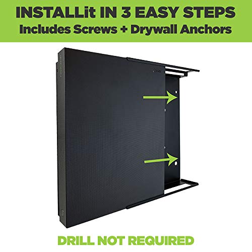 Image of HIDEit Mounts X1X Wall Mount for Xbox One X - Steel Mount for Xbox One X to Safely Store Your Xbox One X Near or Behind TV