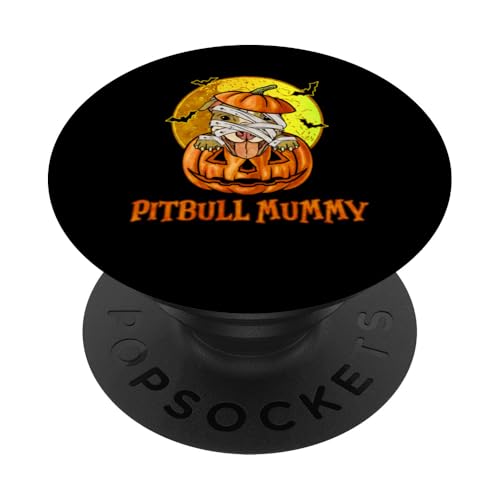 Disfraz de momia de Pitbull para Halloween para mamá Pitbull Pit bull Tee PopSockets PopGrip Adhesivo