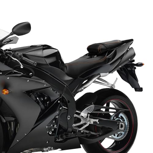 Siège moto YZF R1 confortable pour vos roadtrips en duo noir orange - 6
