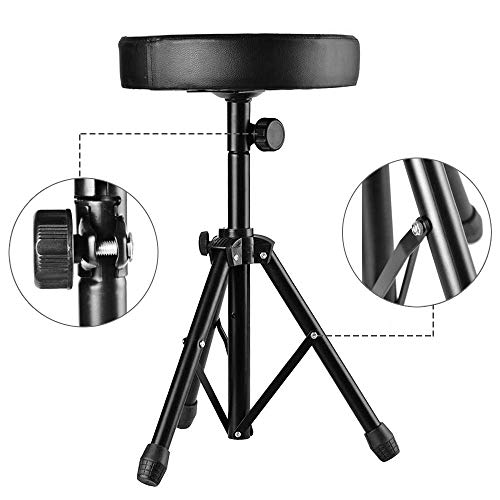 Mauccau Drum Throne adujutable and softable Padded Drum Seat,Stable Drumming Stools with Rubber Feet, for Drmmers Adults and Kids. - Thumbnail 5