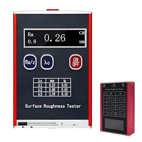 HuanEssentric Roughness Tester,High Accuracy Portable Gauge,0.01μm Precision,4 Testing Parameters,LED Display,Measuring Range Ra/Rq 0.05~15.0μm Rz/Rt 0.1~50.0μm for Industrial Quality Control