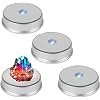 4Pcs LED Colorful Light Base, Color Changing Led Light Base LED Display Base Color Changing Light Stand Powered by 3 AAA Batteries (Not Included) (Silver)