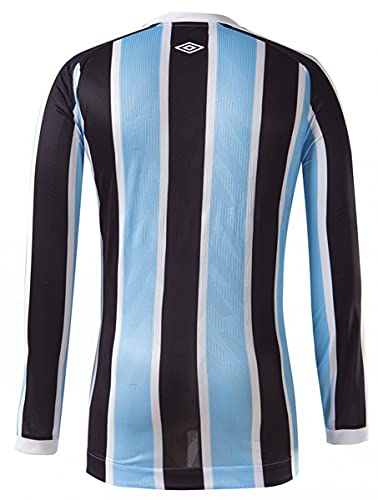 Camisa Manga Longa Gremio Oficial 1 2021, UMBRO, Masculino, Celeste/Preto/Branco, GG