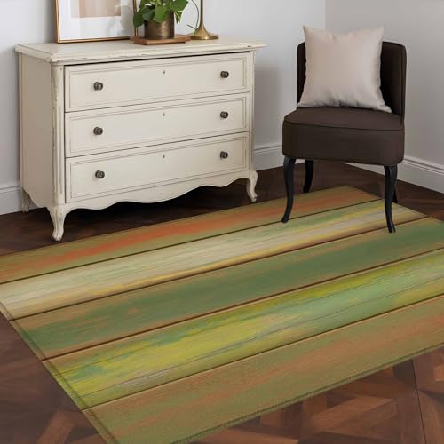 Qiaullityot 2.7'x5' Area Rugs, Sage Green Brown Indoor Outdoor Area