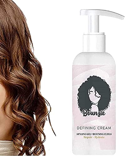 Bounziecurls Boost Defining Cream, Styling Gel Lightweight Curl Defining Cream,Bounzie Curls Boost Defining Cream Hair Care Elastin,Curl Moisturizer, Moisturizing Curl Conditioner (Press Type)