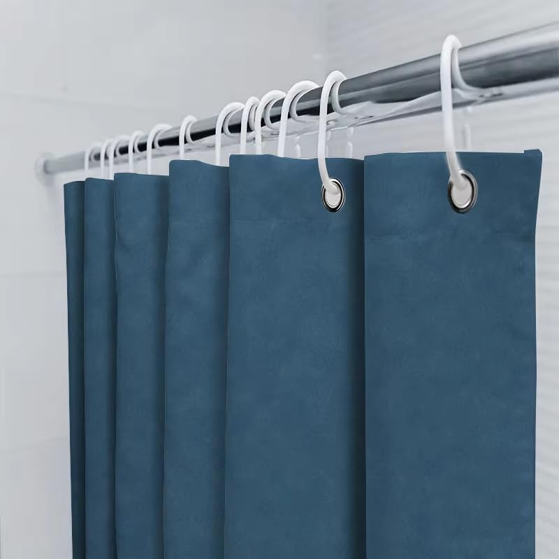 Rideau de douche bleu foncé imperméable pour éviter les éclaboussures au sol - 5
