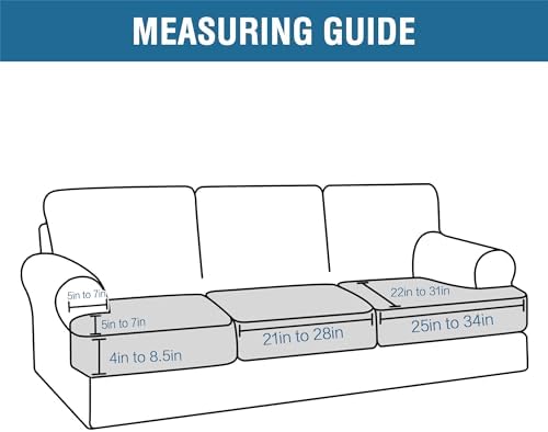 Stretch 3 Piece T Cushion Sofa Slipcovers Individually Sofa Cushion Covers for 3 Cushion Couch Sofa Seat Cushion Covers with Elastic Bands Featuring Thicker Jacquard Fabric, Gray