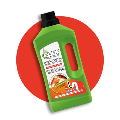 Déboucheur Canalisations Biologique Epur, à base d'enzymes, pour fosses septiques, Tous les types de bouchons, Nettoyant