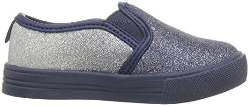 Oshkosh B'Gosh Girls' Edie Slip-on Sneaker, Navy/Silver, 7 M US Toddler | Image 5