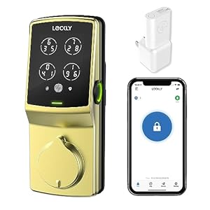 Lockly Secure Pro Smart Lock – Keyless Entry Deadbolt, Fingerprint Sensor, App Control, Key, Voice Control, Auto Lock PGD728WMG- Brushed Gold (Wi-Fi Hub Included)