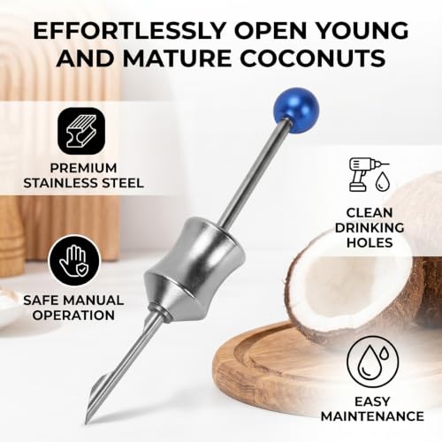 Abridor de cocos manual herramienta de cocina portátil para coco maduro 5