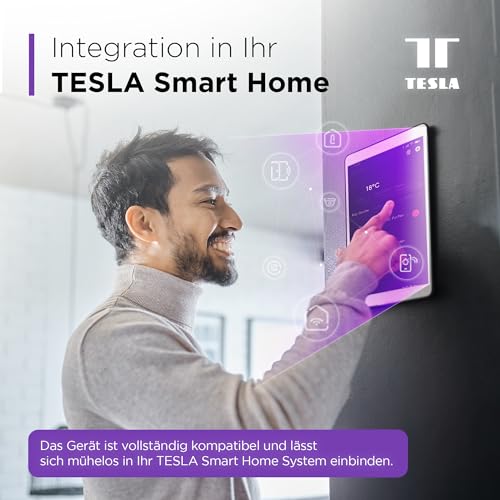 TESLA Smartes Heizkörperthermostat mit App Steuerung TV500, kompatibel mit Alexa und Google Assistant, programmierbares Heizungsventil mit LCD Display, Thermostatkopf Heizung