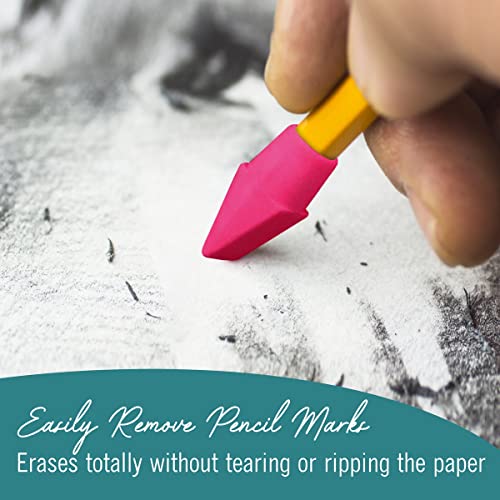 Pencil Top Erasers - 144 Count Cap Erasers, Neon Pink Pencil Eraser, Pencil Erasers Toppers, Eraser Caps #TOP3