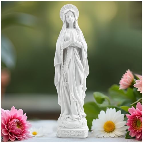 PlentifulHome Statue de la Vierge Marie de Lourdes – Figurine catholique de la Sainte Mère Marie, décoration religieuse pour la maison et cadeau pour...