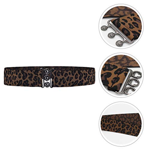 VALICLUD Women Leopard Elastic Stretchy Skinny Waist Belt with Metal Buckle for Jeans Pants Ladies Girls Birthday Gift4