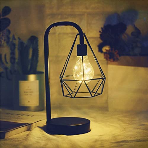 Veilleuse de bureau géométrique lampe de table en fer forgé sans fil