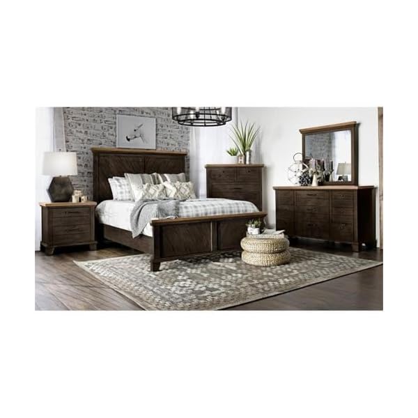 Steve silver bear creek chocolate and honey brown king 5 piece bedroom set  urban country home decor