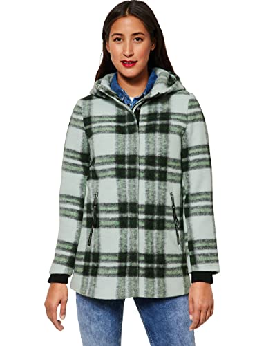 STREET ONE Damen A201718 Damenmantel Hoodie, Black, 34