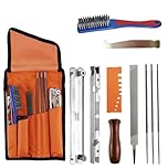 11pcs Chainsaw Sharpening Kit, Universal Chainsaw Chain Sharpener File Kit, Chainsaw Sharpener Tools with 5/32-Inch (4 mm), 3/16-Inch (4.8 mm), 7/32-Inch (5.5 mm) Round Files, for Sharpening Chainsaw