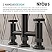 KRAUS Urbix Industrial Bridge Kitchen Faucet with Side Sprayer in Brushed Gold, KPF-3125BG
