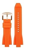 BSEIXIKRB Compatibile con Michael Kors MK8184 MK8152 MK9020 MK8730 MK8761 8295 8296 8445 cinturino da uomo MK in silicone in gomma morbido(Orange RG)