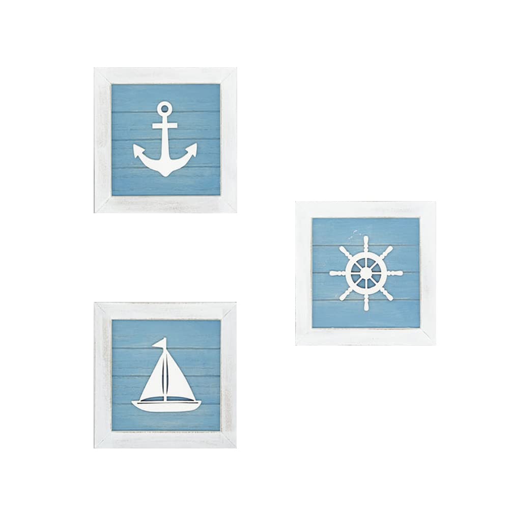 Artigianato in Legno con Animali Marini, Decorazioni per Pareti da Spiaggia, Decorazioni Estive per la Casa per Bagni Costieri, Tema Nautico, Decorazioni da Parete 3D con Stelle