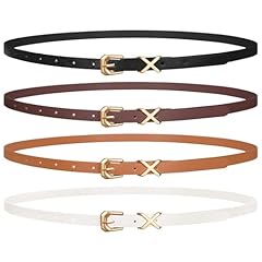 4 Pack-black+brown+white+coffee(gold Buckle)