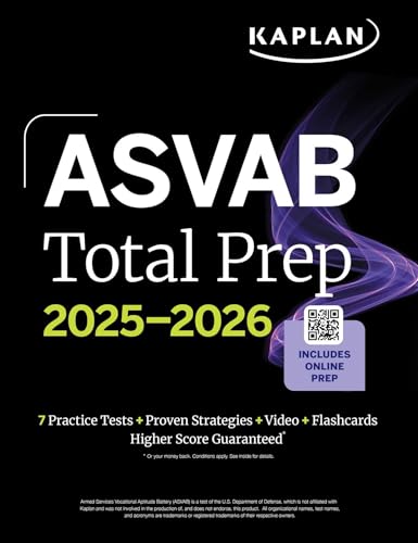 ASVAB Total Prep 2025-2026: Includes 7 Full Length Practice Tests + 2000+ Practice Questions and...
