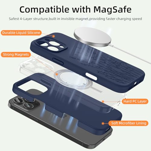 OAOA Engraved for iPhone 16 Pro Max Case, Navy Blue Flower - image 2