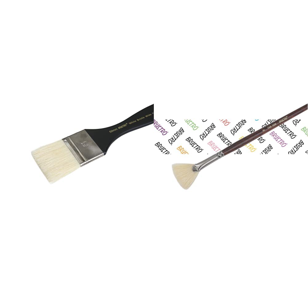 Brustro Artists White Bristle Wide Flat Brush & Brustro Artists