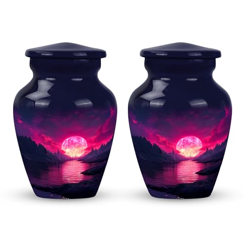 Image of Beach Urn - Memorial Keepsakes for Human - 3 Inch - Pack of 2 - Urns for Ashes for Men & Women - Funeral Urn for Ashes - Decorative Urns for Human Ash