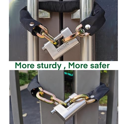 DAOSEC Corrente de segurança resistente - 0,6 m x 3/20.3 cm (9 mm) de espessura. Corrente não cortáv