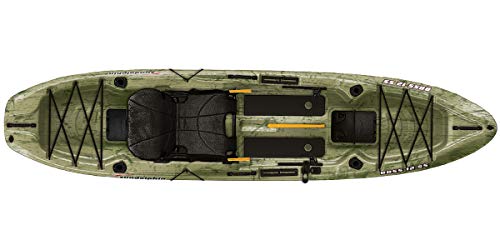 Sun Dolphin Boss 10 SS Fishing Kayak - Sit On Top Fishing Kayak - One Person Angler Kayak - 3 Fishing Rod Holders - Fishing Gear Tracks - Includes Paddle - 12 ft - Grass - Thumbnail 2
