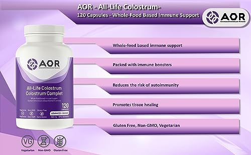 AOR All-Life Colostrum 500mg 120 Capsules - Bovine Colostrum Supplement for Gut Health, Skin & Nails, Whole-Food Sourced Colostrum for Everyday Vitality - Non-GMO, Vegetarian and Gluten-Free - Image 3