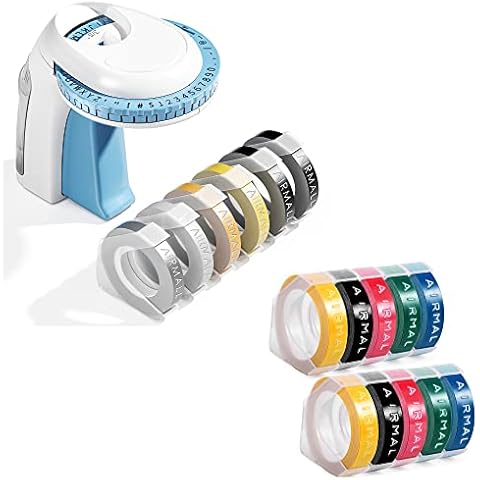 Airmall Omega S Embossing Label Maker, Embossing Label Maker Machine,3D Handheld Label Maker Embossing,Portable Label Makers with 16 Color Rolls for Home School Kitchen Cover