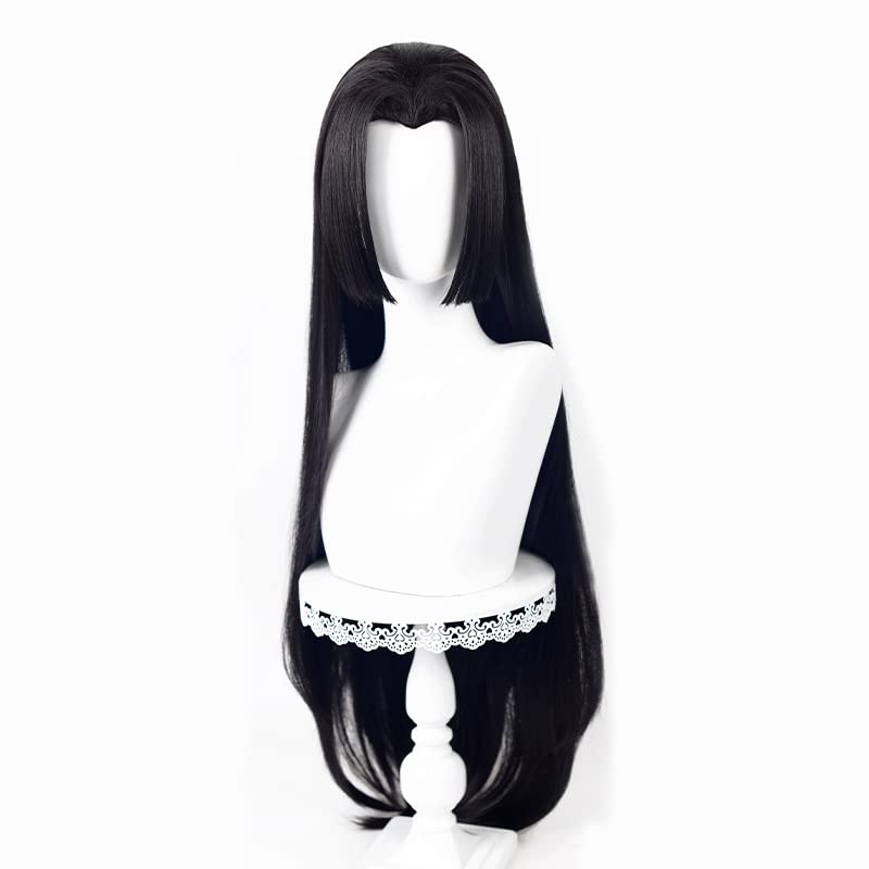 TO KU TOO YUO100cm Long Black Straight Hair Cosplay Wigs for Women Female Anime Party Universal Synthetic Hair Wig (A)