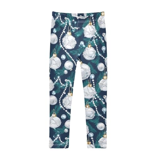 ZZKKO Girls Leggings Christmas Jewel with Snowballs Toddler Girls Clothes Leggings for Girls Toddler Girls Leggings 3-4T