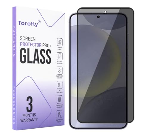 Image of Privacy Tempered Glass Screen Protector Compatible For Samsung Galaxy S25 Cellphone (Black) Edge-To-Edge Protector Coverage With Easy Installation Kit