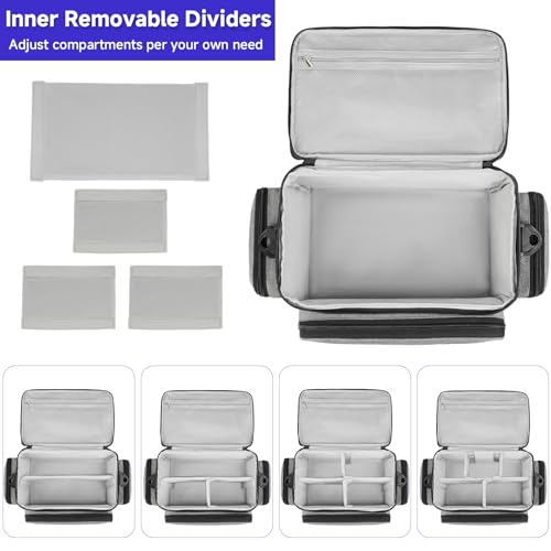 LEFOR·Z Medical Bag,First Aid Bag Empty,Home Health Nurses Bag with Adjutable Strap and Detachable Divider,Medical Supplies Storage Tote for Nursing Student,Therapist,Doctors,Gray