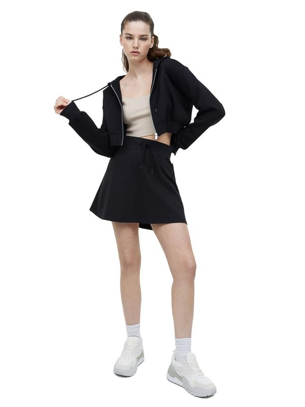 Image of Besick Premium Cotton Cropped Zip Up Relaxed Fit Hooded Jacket for Women