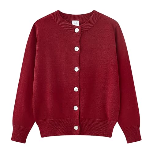 Size 12 Girls Cardigan Sweater School 𝗨niforms Toddler Long Sleeve Button Knit Solid Sweaters Baby Kids