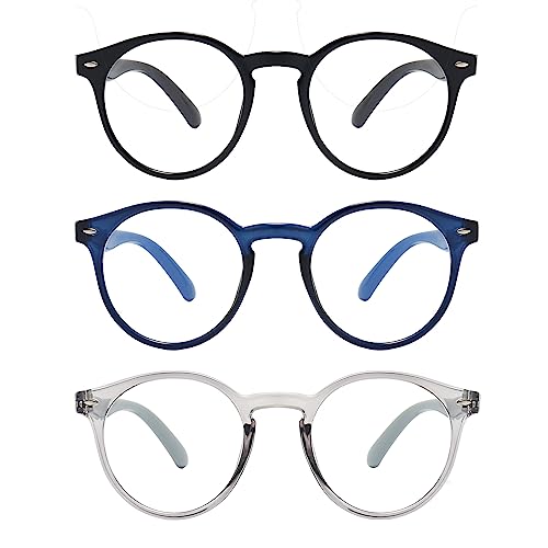 Image of Kids Blue Light Blocking Glasses 3 Pack Kids Computer Reading Blue Light Blocking Glasses for Boys Girls Age 3-11