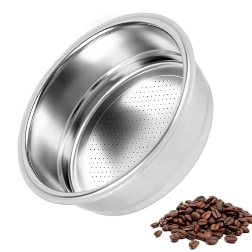 Image of Supvox 51mm Portafilter Basket, Stainless Steel Single Shot Espresso Filter Cup, Universal Replacement Portafilter Basket for Espresso Machines