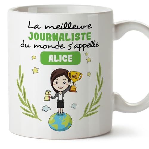 Mugffins Tasses Personnalisables pour JOURNALISTE femme - En Français - Cadeau Personalisé- Tu Meilleur du Monde - 11 oz / 330 ml