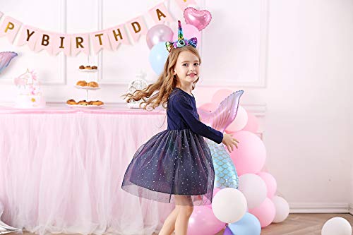 DXTON Toddler Girls Tutu Dresses Winter Long Sleeve Party Outfits 2-12T LH4993BB4