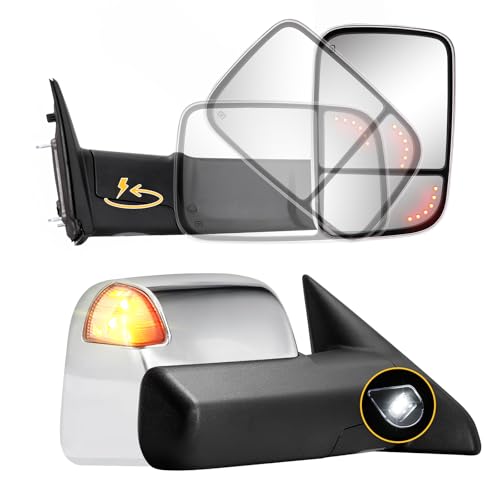 Chrome Power Folding Ram Tow Mirrors
