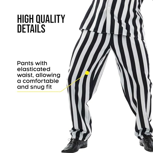 Fun Shack FN3940M-US-1-M Black And White Striped Suit Men Costume thumb #2
